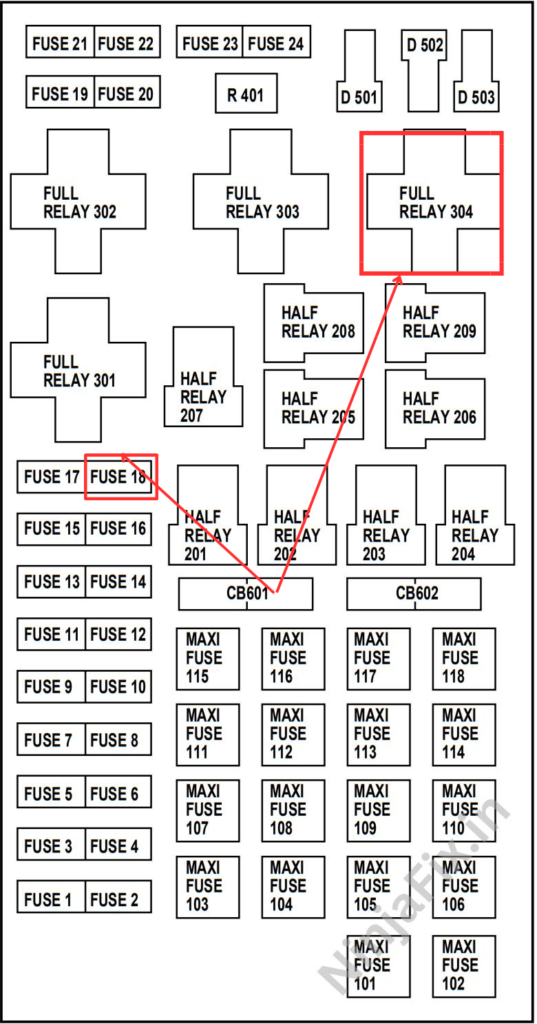 2003 Ford F150 PCM Fuse and Relay Location