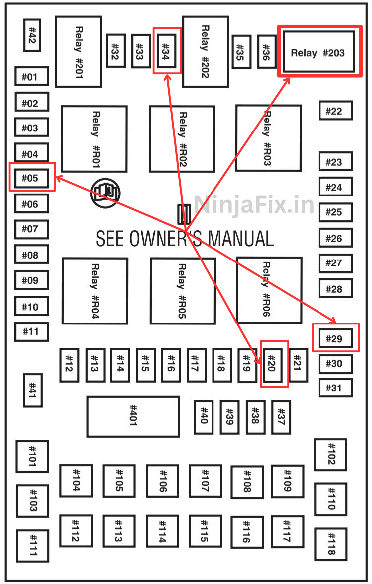 2004 Ford F-150 PCM Fuse And Relay Location