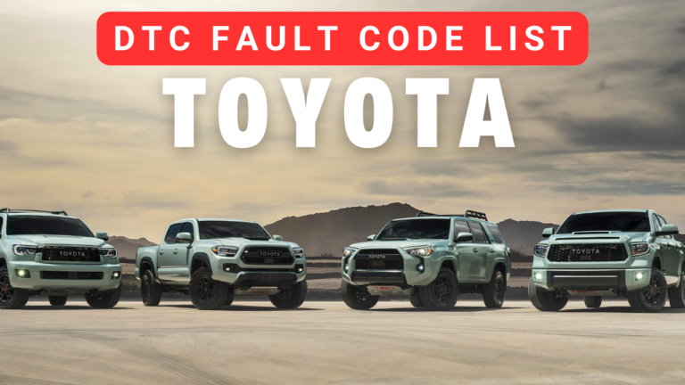 Toyota Fault Codes List