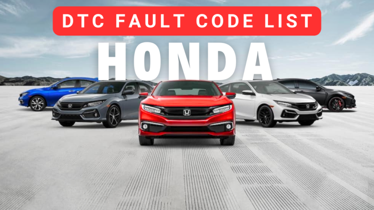 Honda Fault Code List